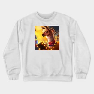 Cute Llama Drawing Crewneck Sweatshirt